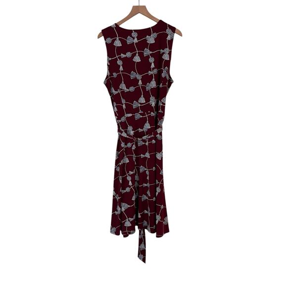 Charter Club Womens Red White Tassel Print Tie Waist Dress Size XL - Picture 7 of 7